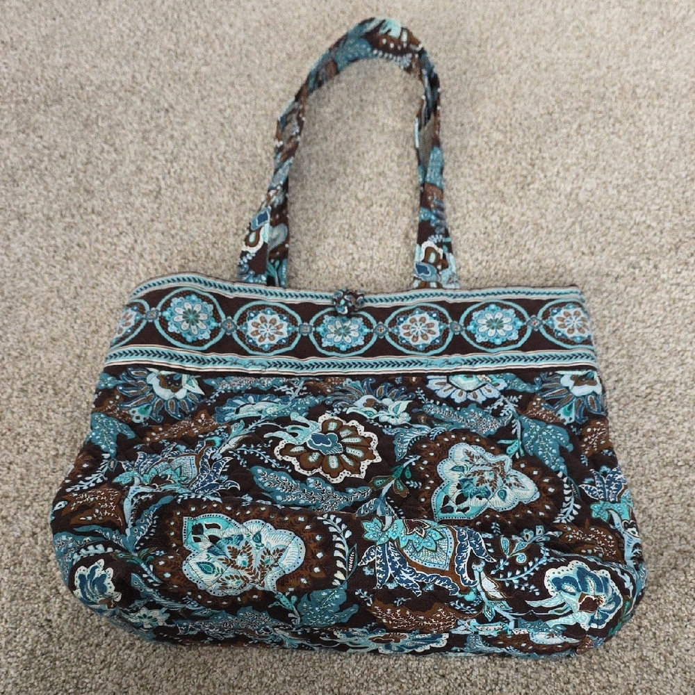 Vera Bradley Blue and Brown Floral Tote